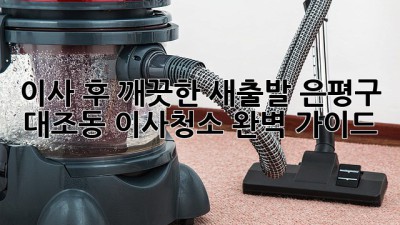 이사 후 깨끗한 새출발! 은평구 대조동 이사청소 완벽 가이드